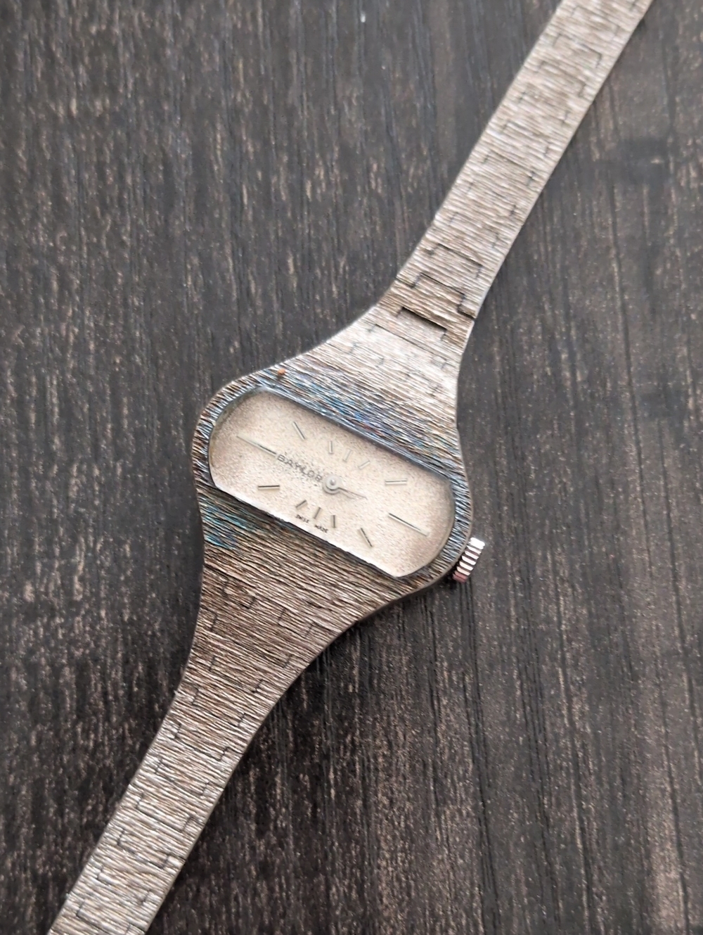 Vintage Baylor Womens Watch .925 Sterling Silver Oval Watch